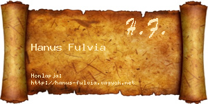 Hanus Fulvia névjegykártya